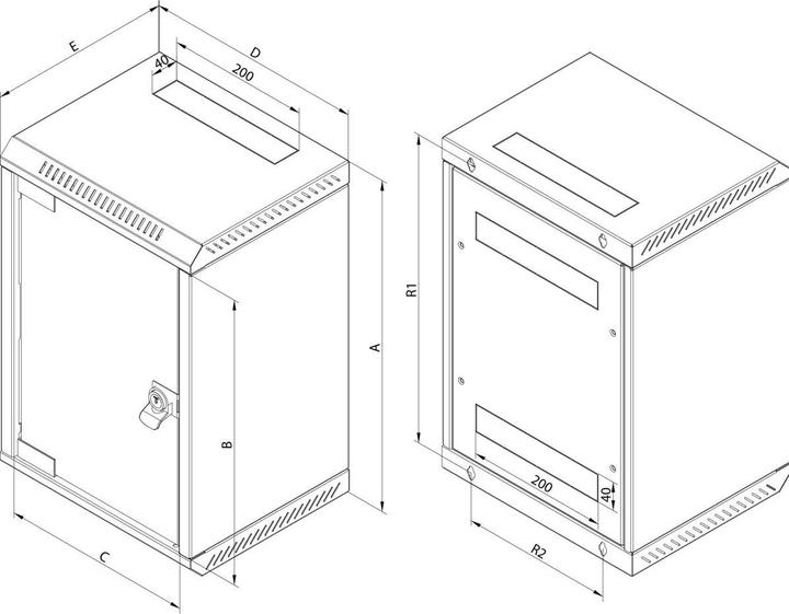 Immagine prodotto Triton 10" Wandschrank einteilig 4HE300mm, Glastür, schwarz (4 HE, Portapacchi da 10 pollici)