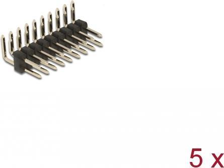 Produktbild Delock Stiftleiste 10 Pin, Rastermass 2,54 mm, 2-reihig, gewinkelt, 5 Stück