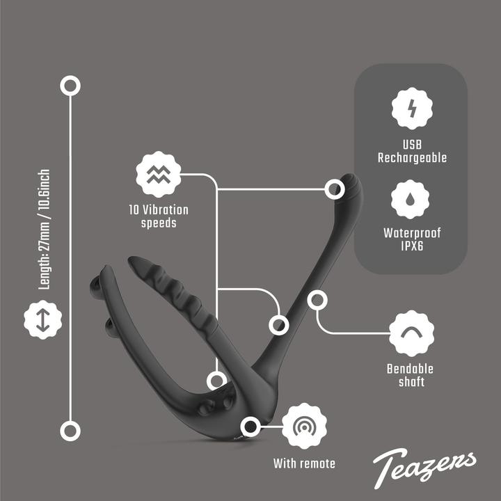 Actual product image Teazers Vibratore Triplo per la Prostata con Telecomando