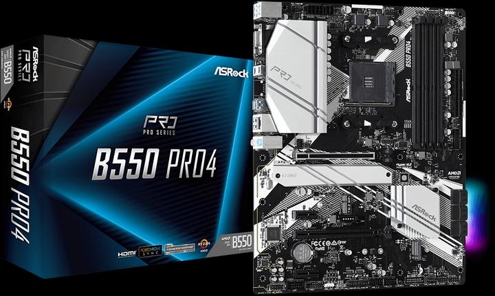 Productafbeelding AsRock B550 Pro4 (AM4, AMD B550, ATX)