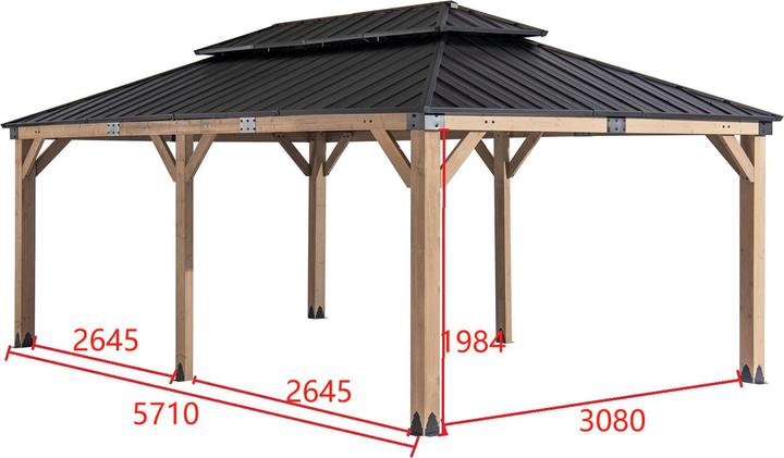 Produktbild HTI-Living Pavillon 6,2 x 3,6 m Mieke (620 cm, 360 cm)