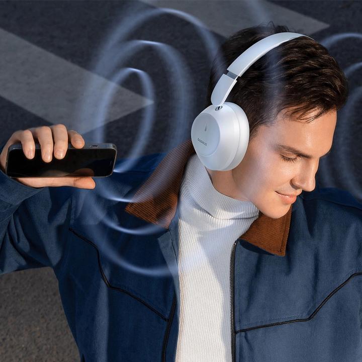 Actual product image Baseus Boss 30 Max Wireless Headphones (white) (NC, 50 h, Wireless)