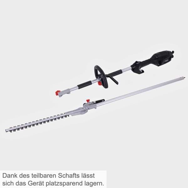 Actual product image Scheppach 1000 W electric telescopic hedge trimmer incl. shoulder strap (Electric hedge trimmer)