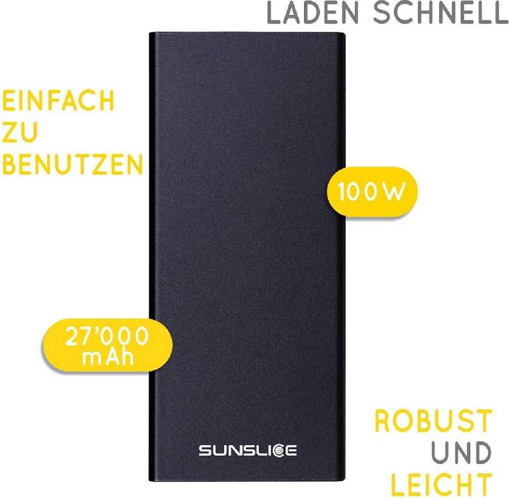 Image du produit Sunslice Batterie externe "Gravity 27" (27000 mAh, 100 W, 99.90 Wh)