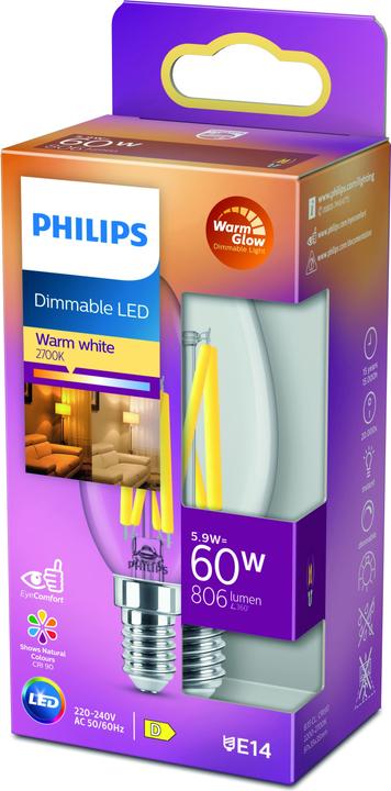 Immagine prodotto Philips trasparente (E14, 5.90 W, 806 lm, 1 x, D)