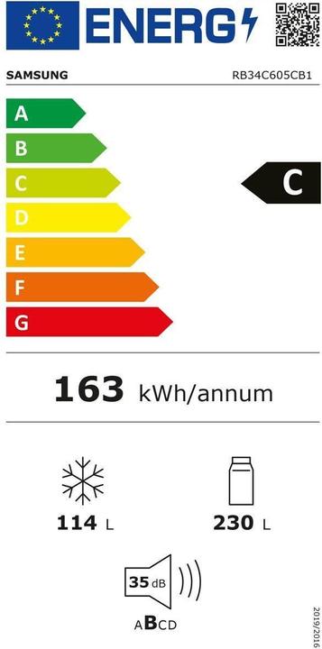 Label énergétique Samsung RB7300 (344 l)