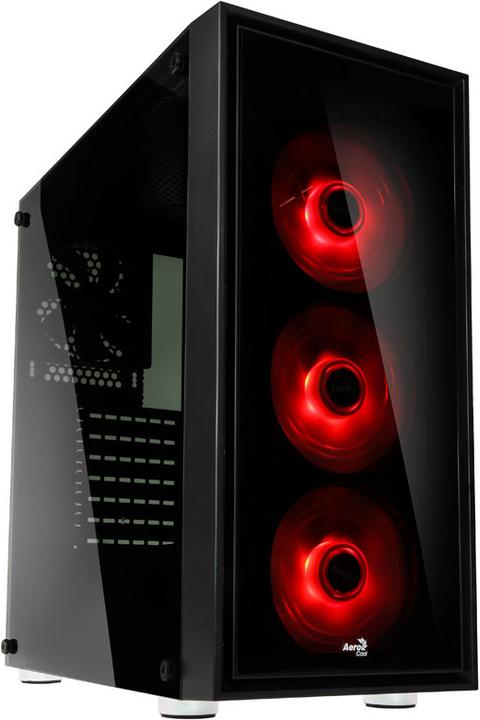 Produktbild AeroCool Quartz Red Midi-Tower - schwarz Window (ATX, mATX, Mini-ITX)