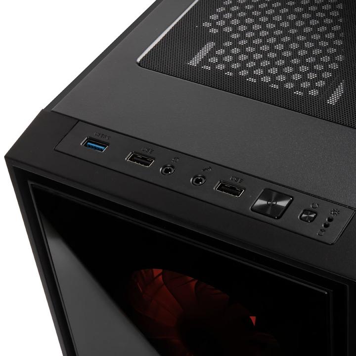 Produktbild AeroCool Quartz Red Midi-Tower - schwarz Window (ATX, mATX, Mini-ITX)