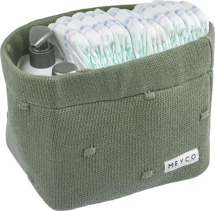 Produktbild Meyco Wickeltichkörbchen small Mini Knots forest green