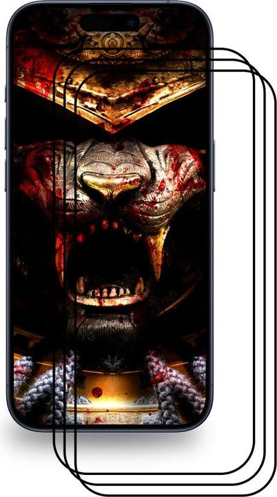 Actual product image Protectorking 3x Ceramic-Glass Full Cover HD Klar (4 Piece, Apple iPhone 15 Pro)