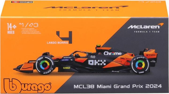 Actual product image Bburago McLaren F1 MCL38 1/43 Norris 2024