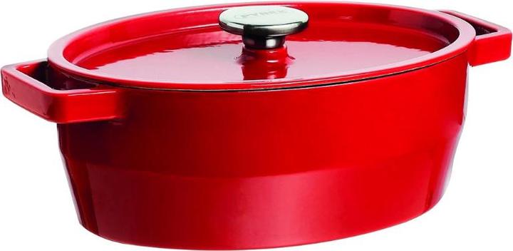 Productafbeelding Pyrex Gietijzeren pan 29cm 3,8l SLOWCOOK ovaal rood (Braadpan + kasserol, Gietijzer)