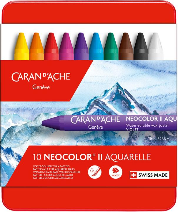 Immagine prodotto Caran d'Ache Neocolor II Aquarelle Metallschachtel (Multicolore, 10 x)