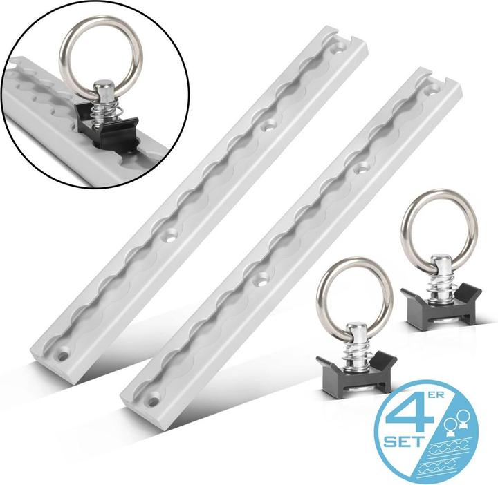 Produktbild Stahlwerk Zurrschienen 2er Set mit Zurrösen 30 cm Aluminium Airlineschiene