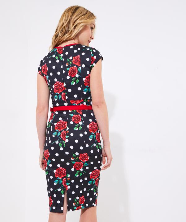 Actual product image Joe Browns PETITE Polka Rose Bodycon Dress (44)