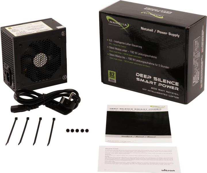 Actual product image Nanoxia Power supply Deep Silence Smart Power 82% efficiency (600 W)