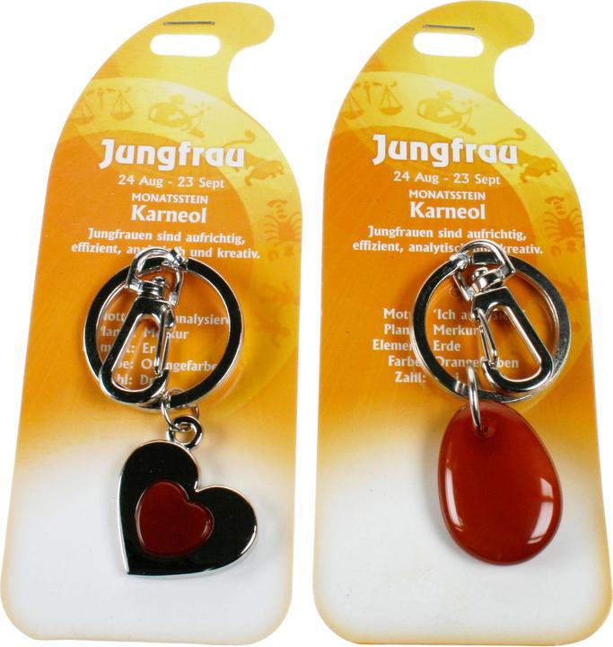 Roost Schlüsselanhänger Jungfrau G266 Karneol 2 Motive (assortiert) (Karneol)