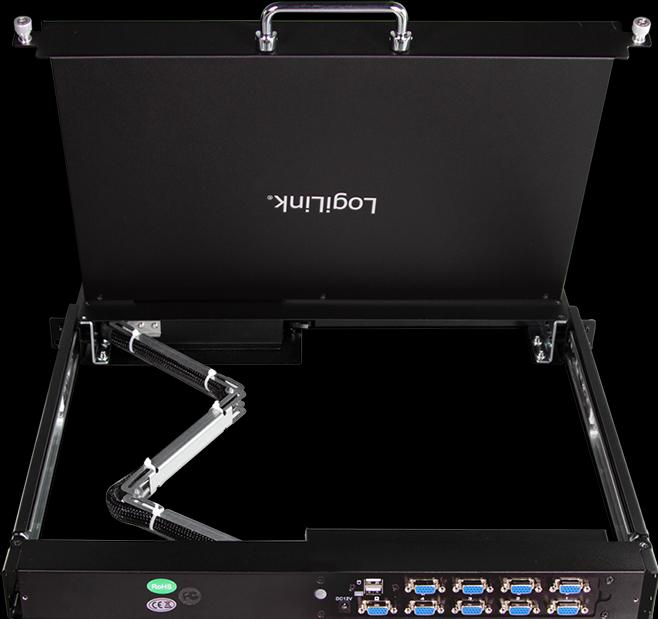 Actual product image LogiLink 17" LCD KVM console with KVM switch, 8 port, black