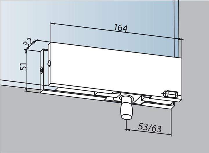 Produktbild Dormakaba Oberlichtbeschlag PT 30 für Ganzglasanlagen Universal (1 Stk.)