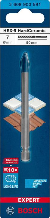 Image du produit Bosch Professional Zubehör Foret EXPERT HEX-9 HardCeramic, 7 x 90 mm (7 mm)