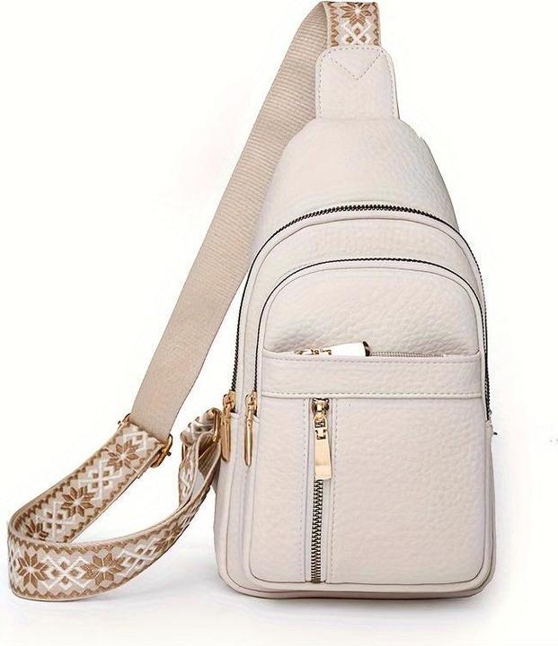 Only-Bags.Store Vintage-Brusttasche mit mehreren Taschen und Reissverschluss, lässige Sport-Umhängetasche aus