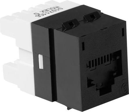 Actual product image Molex DataGate+ Module, 1xRJ45 (WE8W), UTP, 568A/B, PowerCat 6, Black