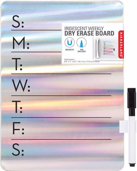 Actual product image Kikkerland Iridescent Dry Erase Board (Weekly planner, 19 x 24 cm)