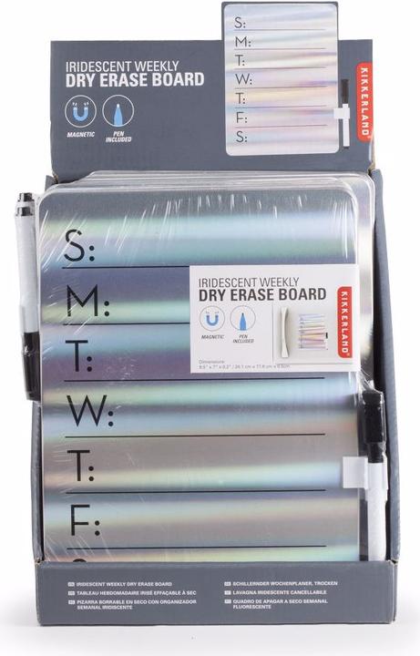 Actual product image Kikkerland Iridescent Dry Erase Board (Weekly planner, 19 x 24 cm)