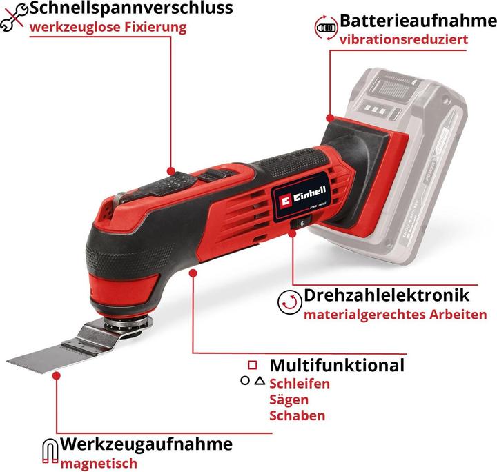 Produktbild Einhell Akku-Multifunktionswerkzeug TE-MG 18/1 Li -solo