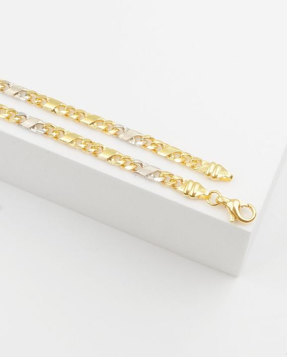 Image du produit Muau Chaîne de 8 (19 cm, 750, Or blanc, Or jaune 18 carats)