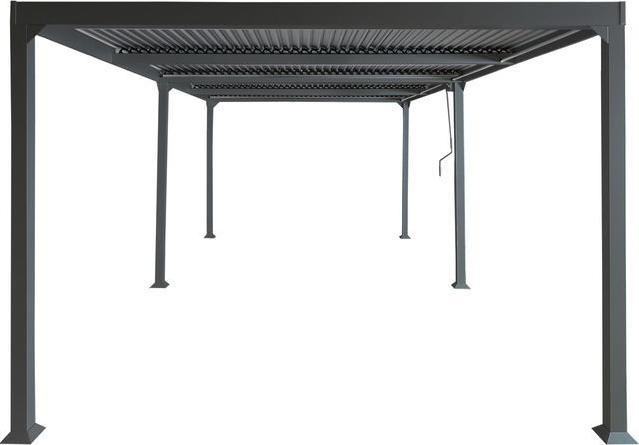 Produktbild Mendler Alu Pergola HWC-L41, Lamellen-Pavillon, stabiles 8cm-Metall-Gestell 3x6m - anthrazit (300 cm, 306 cm)