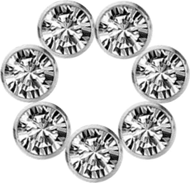 Star Piercing Anhänger silber Ring sieben Kristalle silber (ohne Messing, Chirurgenstahl 316L)