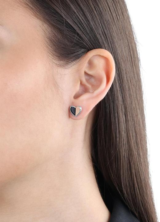 Actual product image S.Oliver Ear jewellery for ladies, 925 sterling silver, zirconia (synth.) | heart (925 silver)