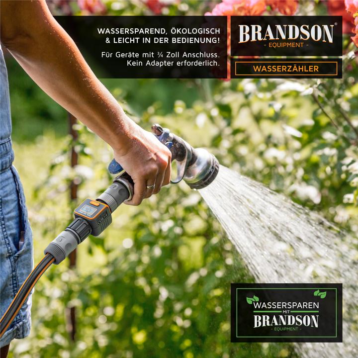 Produktbild Brandson Wasserzähler, Digitales Durchflussmessgerät 3/4 Zoll, Wasseruhr, Durchflussmesser Wassermengenzähler (Bewässerungsuhr)