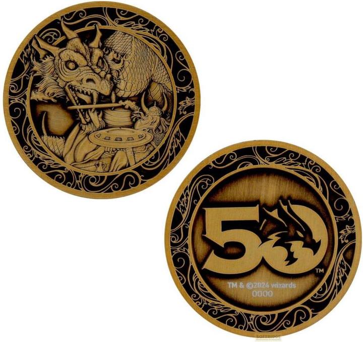 Actual product image Fanattik Dungeons & Dragons collector coin 50th Anniversary Antique Gold Edition 4 cm (2023)