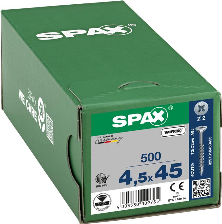 Actual product image Spax Chipboard screws SK PZ2 4,5x45 mm (500 Screws per piece)