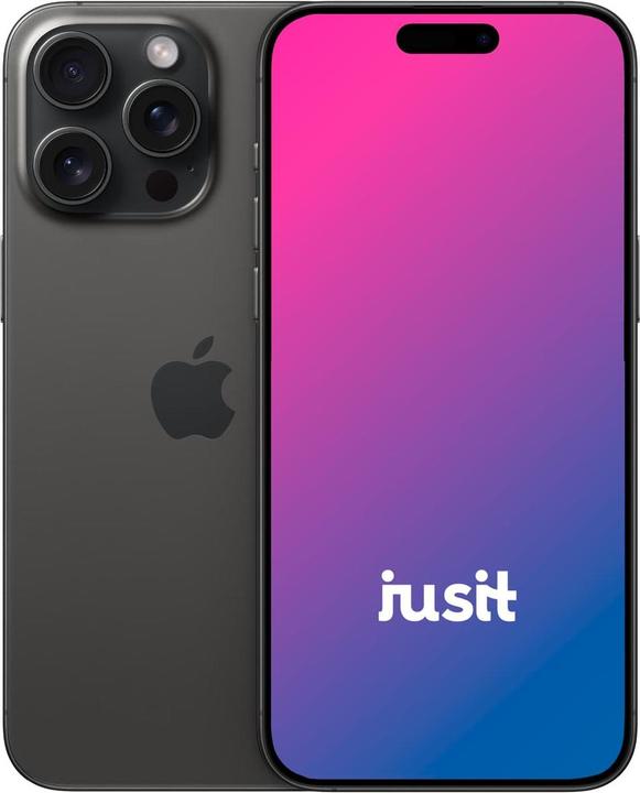 Image du produit jusit iPhone 15 Pro Max (256 Go, Titane noir, 6.70", 48 Mpx, SIM + eSIM, A / Comme neuf)