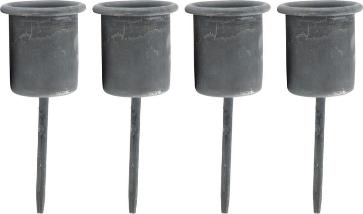 Produktbild Novaliv 4x Stabkerzenhalter grau I Kerzenpick 7,1 x Ø 2,8 cm Kerzenstecker für
