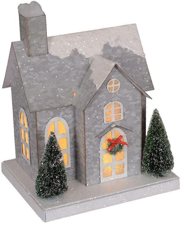 Immagine prodotto GuGus LED XMAS House di cartone con 1 LED Colore: Grigio Dimensione: 16x20x25cm Luce bianca calda