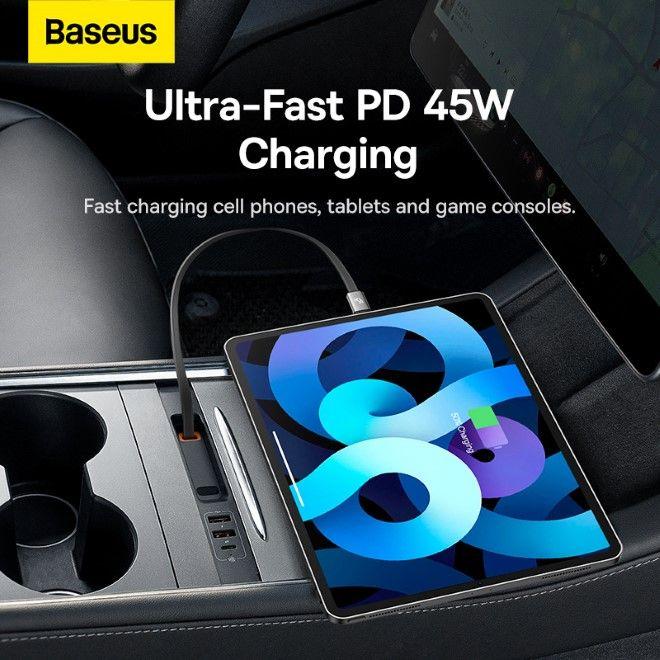 Actual product image Baseus T-Space Series USB-HUB for Tesla Model 3