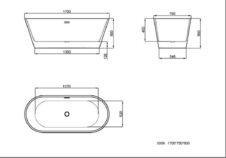 Produktbild Jet-Line Badewanne LAUSANNE II grau (170 cm, 80 cm)