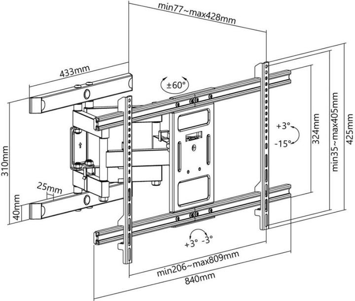 Produktbild Goobay Fullmotion Pro (Wand, 100", 60 kg)