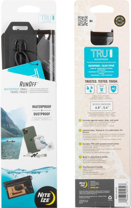 Image du produit Nite Ize Petite pochette de voyage imperméable RunOff™ - Charcoal (0.33 l)