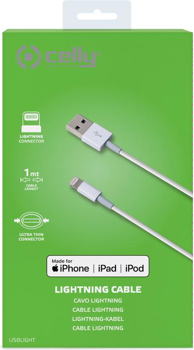 Actual product image Celly USB A - Lightning (1 m, USB 3.2 Gen 1, 12 W)
