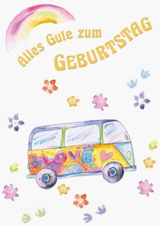 Image du produit ABC Carte d'anniversaire Hippie Bus B6 (1 pcs)