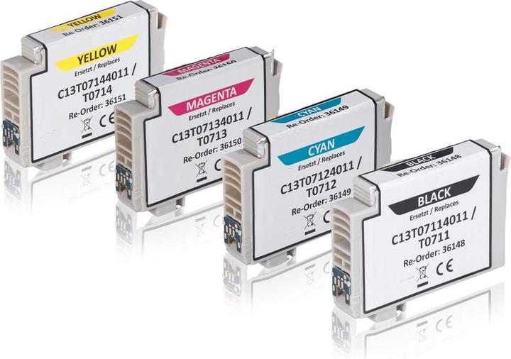 Image du produit Inkadoo Compatible avec Epson C13T07154010 / T0715 contient 4x cartouche d'encre (M, CF, C, Y)