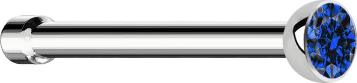 Produktbild Star Piercing Nasenstecker gerade silber mit Kristall dunkelblau (Chirurgenstahl 316L, ohne Messing)