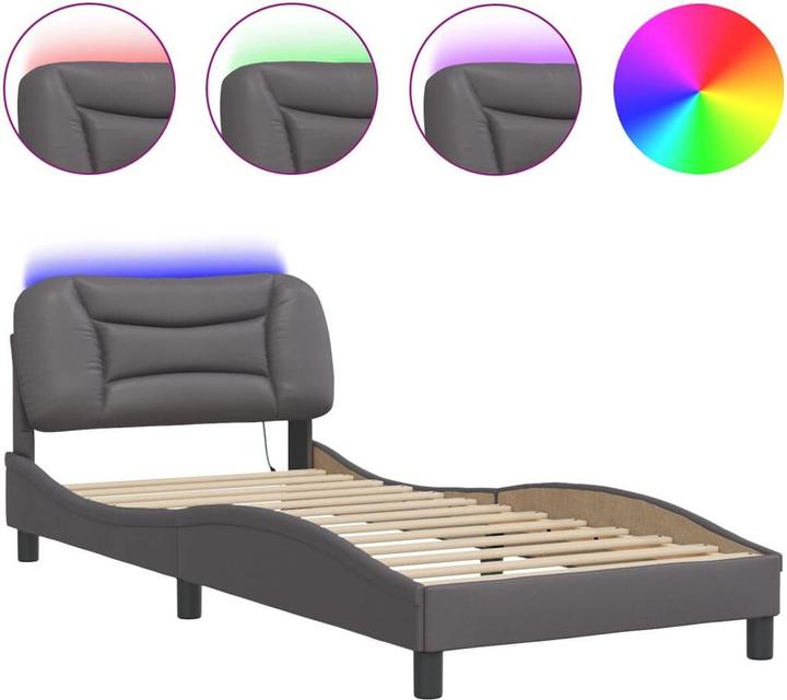 Produktbild VidaXL Bettgestell mit LED Kunstleder (90 x 200 cm)