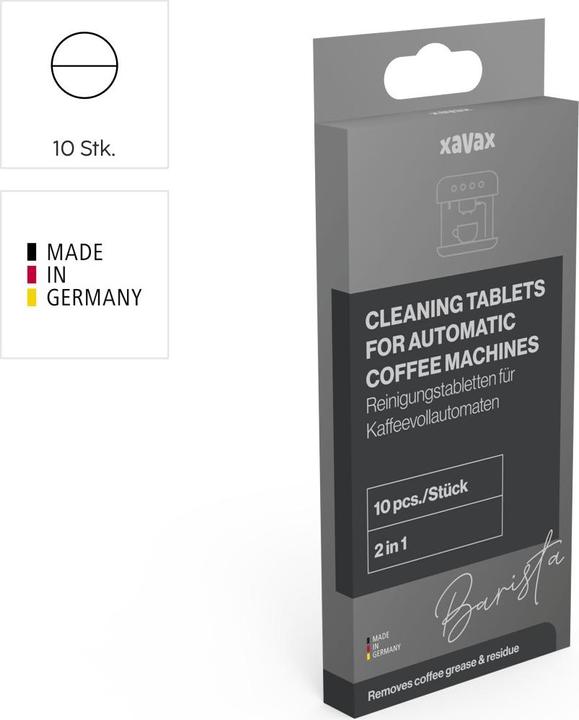Produktbild Xavax Reinigungstabletten f. Kaffeevollautomat, Universal-Kaffeefettlöser 10 Tabs
