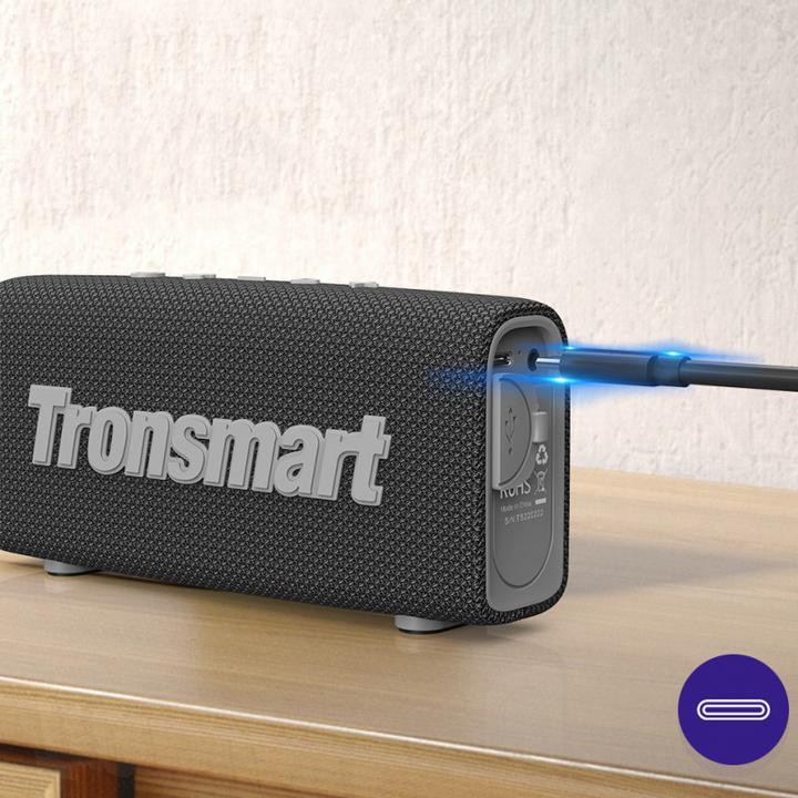 Actual product image Tronsmart Trip Wireless Bluetooth 5.3 speaker, waterproof IPX7 10W black (20 h, Rechargeable battery operated)